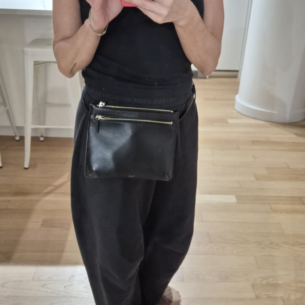 Theory Black Leather Crossbody Bag